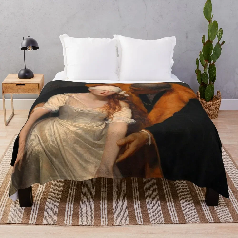 Esecuzione Di Lady Jane Grey By Paul Delaroche Coperta Da Tiro Flanella Picnic Biancheria Da Letto Estiva Coperte