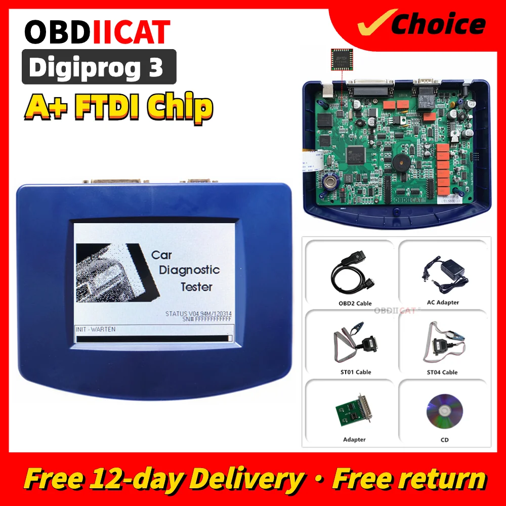 Nuovo Digiprog3 Set Completo Digiprog 3 V4.94 Programmatore Digiprogiii Con Strumento Di Chilometraggio Chip Ftdi Con Spina Ue/Usa Per Molte Auto