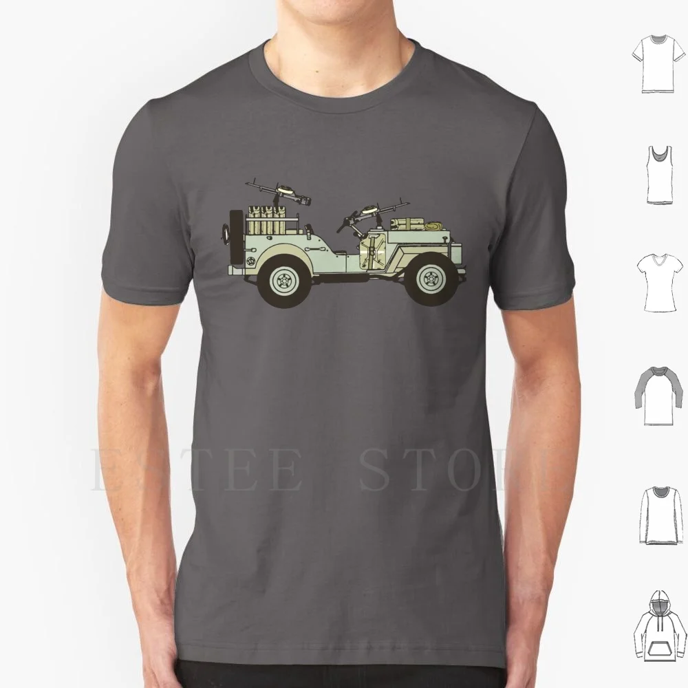 Maglietta Sas Cotone Uomo Stampa Fai Da Te Servizio Aereo Speciale Recon Sas Sasr Quattro Ruote Motrici Ww2 Guerra Mondiale Due Mitragliatrice Nord Af