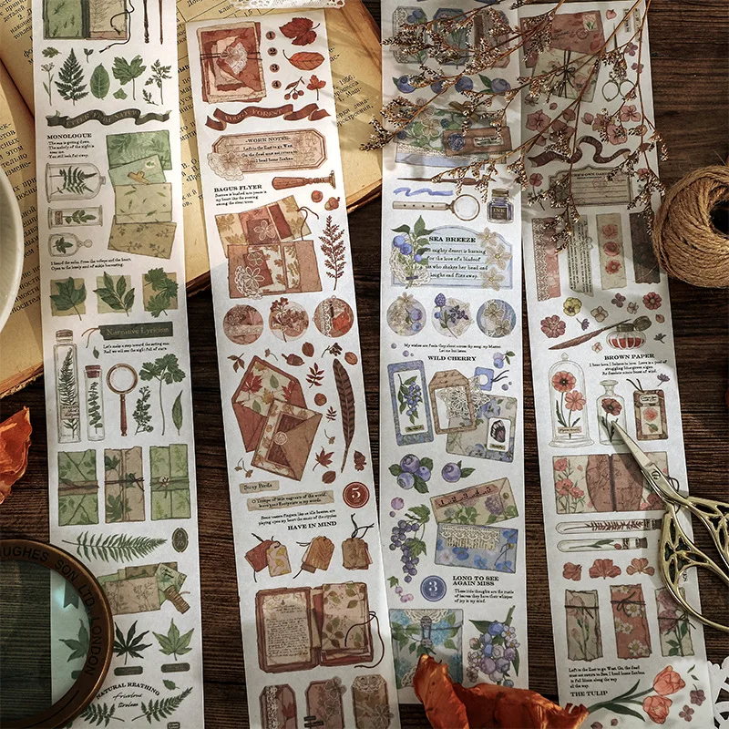 1 Pc Long Strip Vintage Sticker Collage Decorativo Hand Account Diario Album Scrapbooking Collage Material