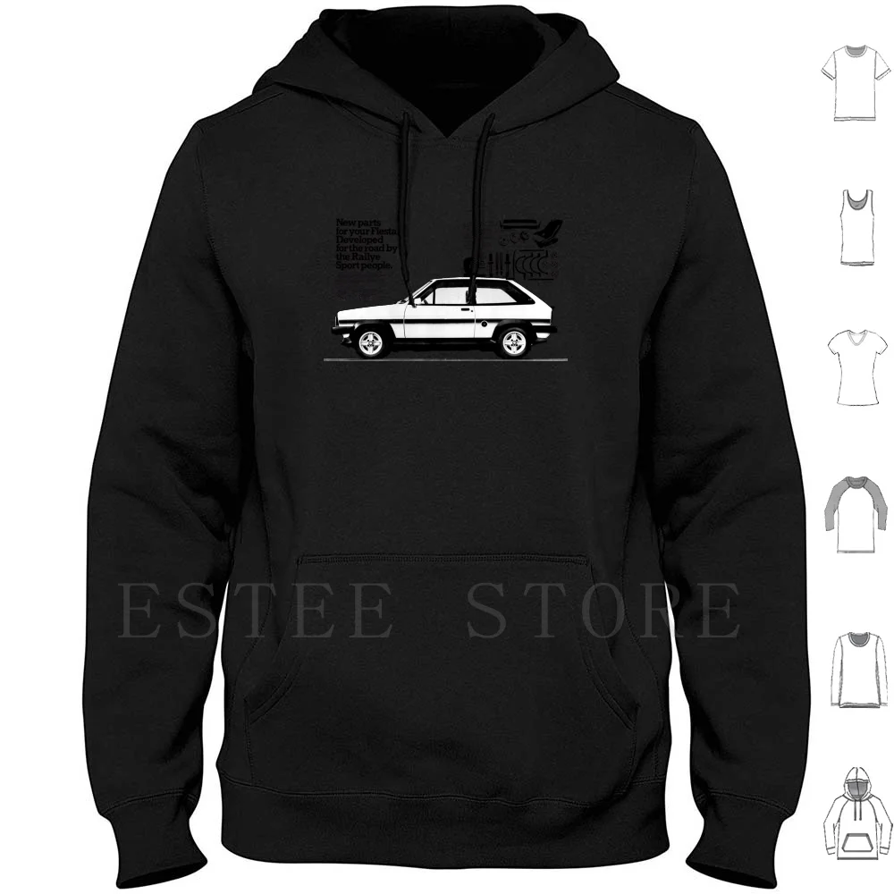 Fiesta Rallye Sport Felpe Manica Lunga Fiesta Hatchback Supermini 5 Xr2 Xr3 Supersport Gti 1970S 1980S 1990S