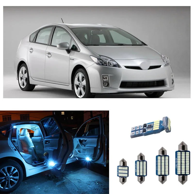 8Pcs Lampadine A Led Per Auto Luci Bianche Kit Interno Per Toyota Prius / Prius C / Prius V 2004 2005 2006 2007 2008 2009 2010 2011 2012