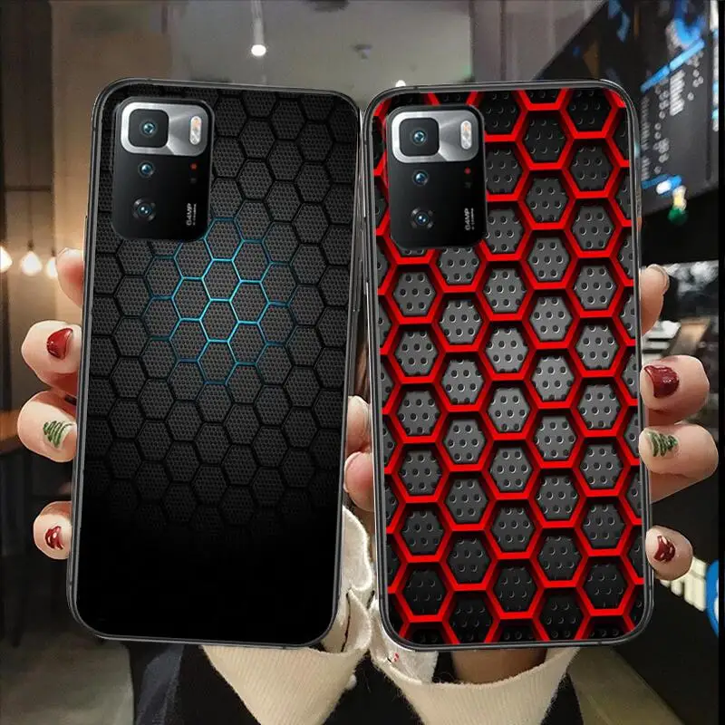 Hexagonal Matrix Phone Case For Redmi Note 4 5A 5 6 7Pro 7 8 8Pro 8T 9 Pro Max 9S  9T 10 10Pro Phone Cover