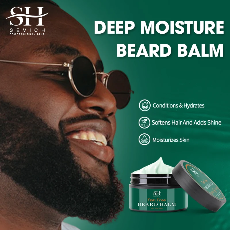Nuovo 100% Tea Tree Beard Wax Men'S Beard Care Styling Cream Olio Naturale Barba Effetto Idratante Balsamo Sevich Cura Della Barba