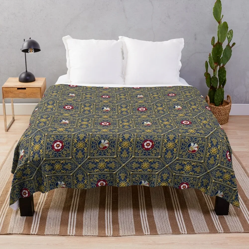 Hampton Court Renaissance Heraldic Tudor Rose Coperta Da Tiro Coperte Vintage Carine
