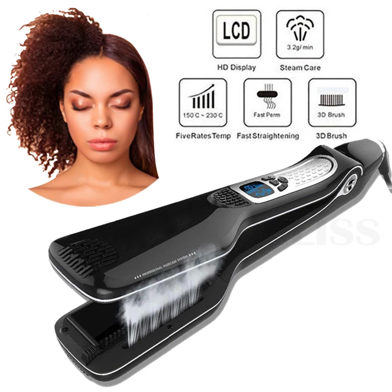 Piastra Per Capelli A Vapore Piastra Per Capelli Professionale In Ceramica Piastra Per Capelli A Vapore Ferro Per Capelli Drop Shipping Strumenti Per 