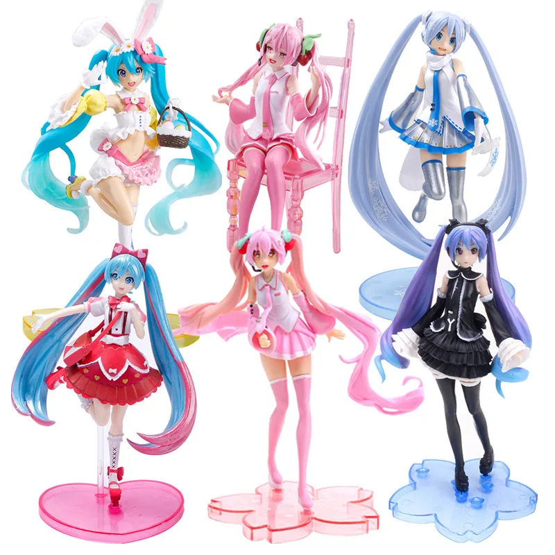 Anime Hatsune Miku Action Figures Pink Sakura Ghost Kawaii Girl Pvc Action Figures Modello Di Raccolta Di Giocattoli Per Decorazioni Da Tavolo