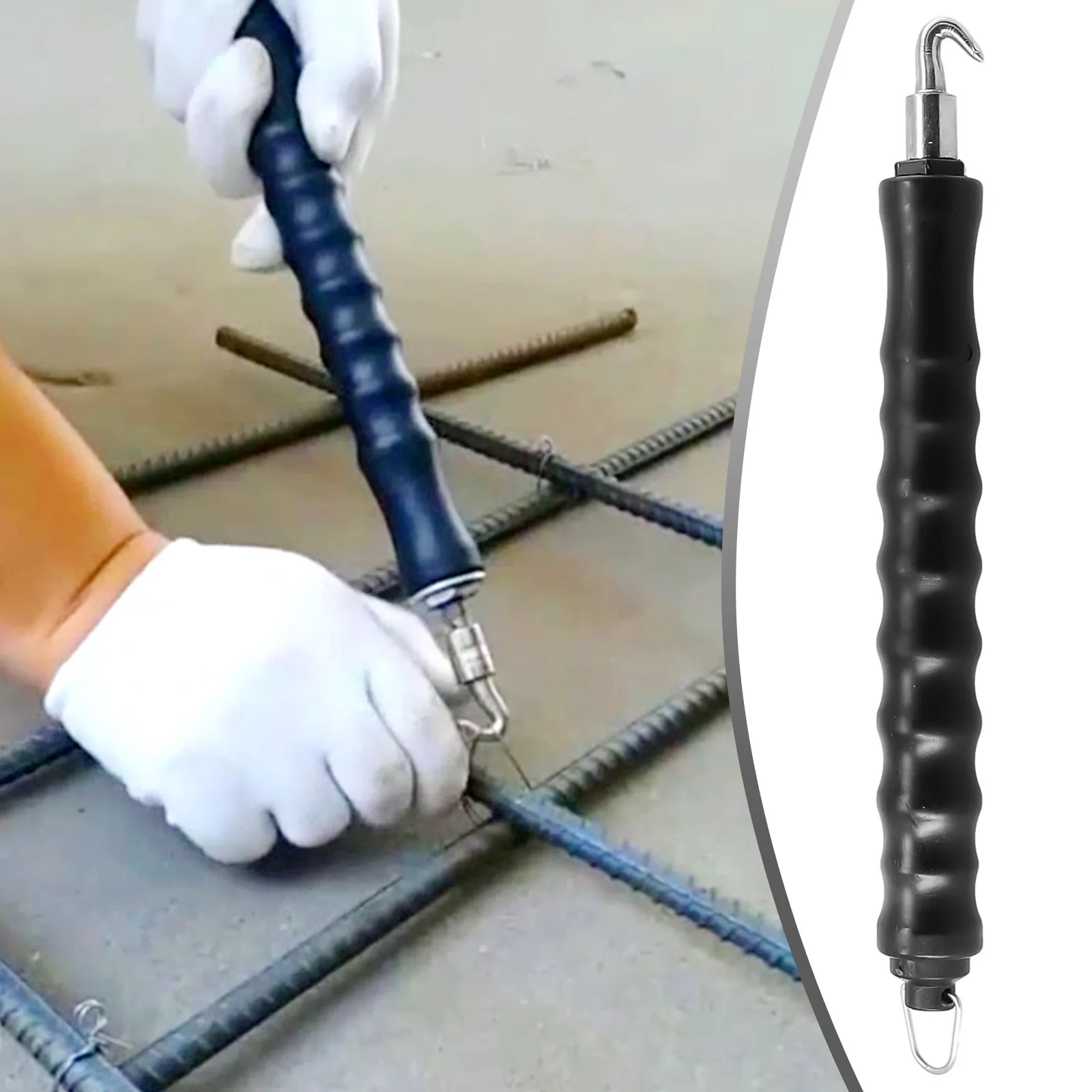 1Pc Tie Wire Twister Tondo Per Cemento Armato Gancio Dritto 300Mmm Tie Wire Fence Twister Gancio Di Ferro Automatico Utensili Manuali Forniture