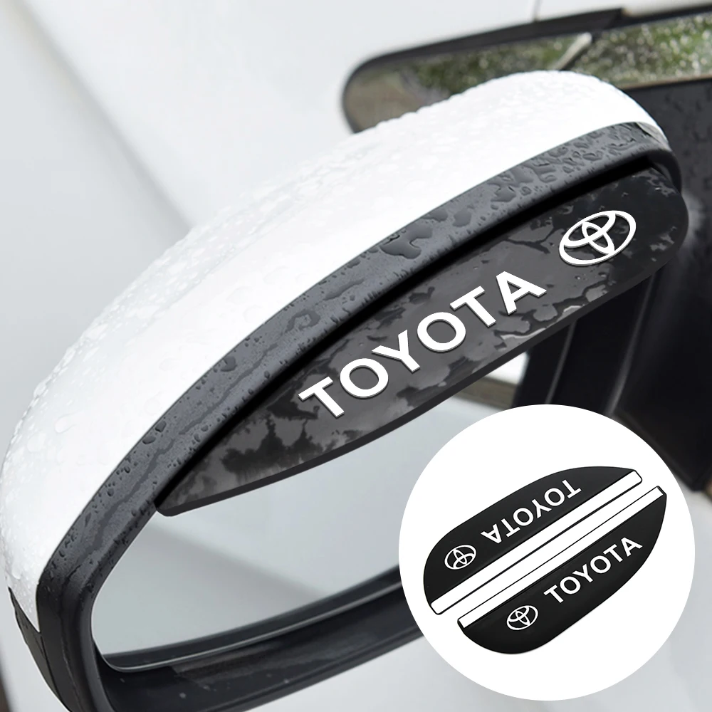 2Pcs Car Rear View Mirror Sticker Rain Sopracciglio Car Side Mirror Copertura Antipioggia Per Toyota Corolla Yaris Rav4 Camry Avensi