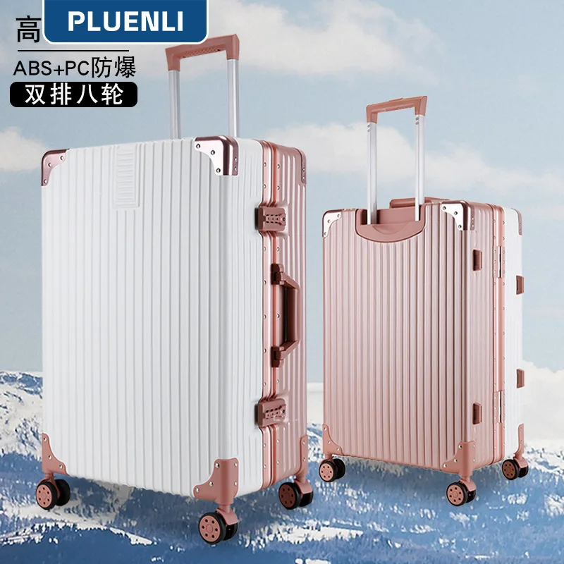 Pluenli Trolley Trolley Donna Ruota Universale Vintage Cerniera Bagagli E Valigia Maschio Password Custodia In Pelle Tronco