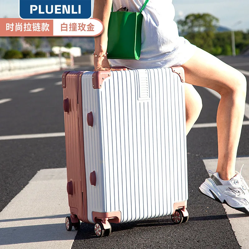 Pluenli Password Box Retro Trolley Case Universal Wheel Student Bagagli Valigia Femminile