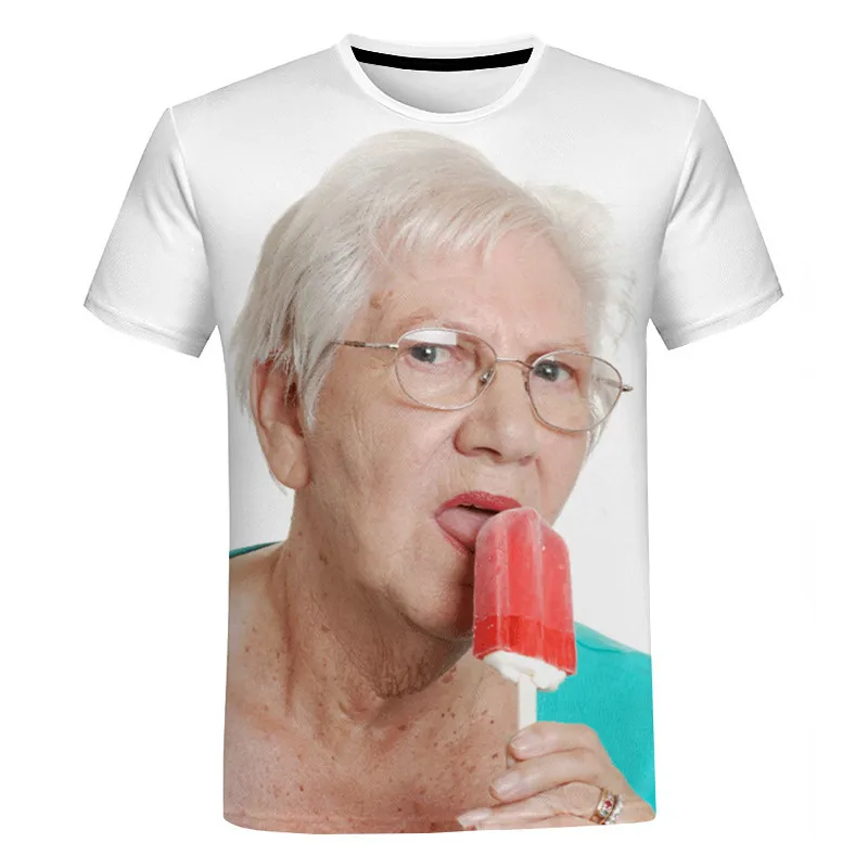 2023 Summer Creative Funny Ladies Leccare Red Popsicle 3D Printed Tshirt Cute Granny Funny Popsicle Felpa Abbigliamento Da Uomo