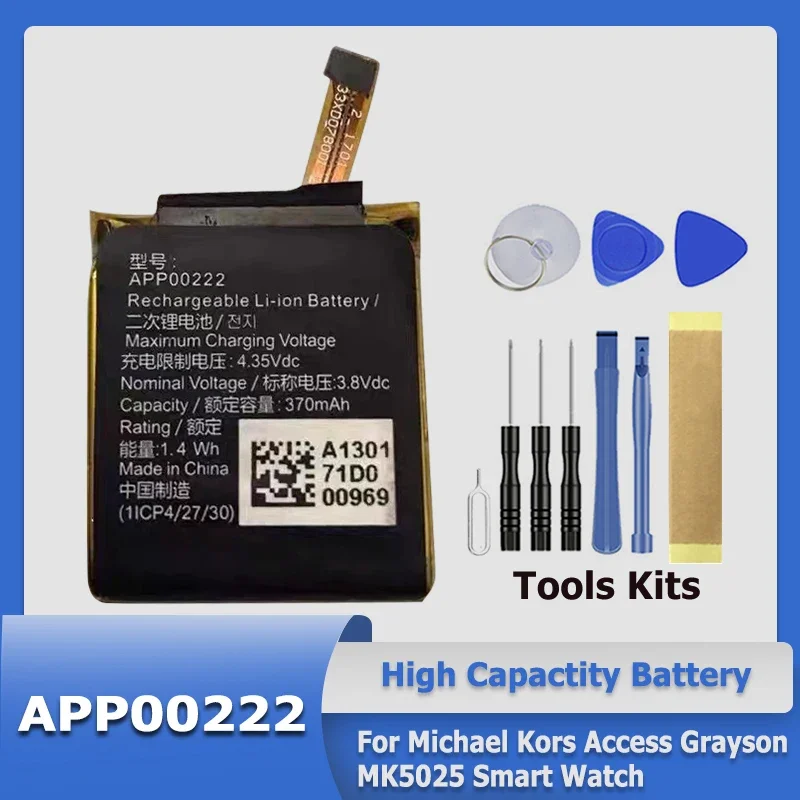 Xdou App00222 Batteria Per Michael Kors Access Grayson Mk5025 Smart Watch + Kit Tool