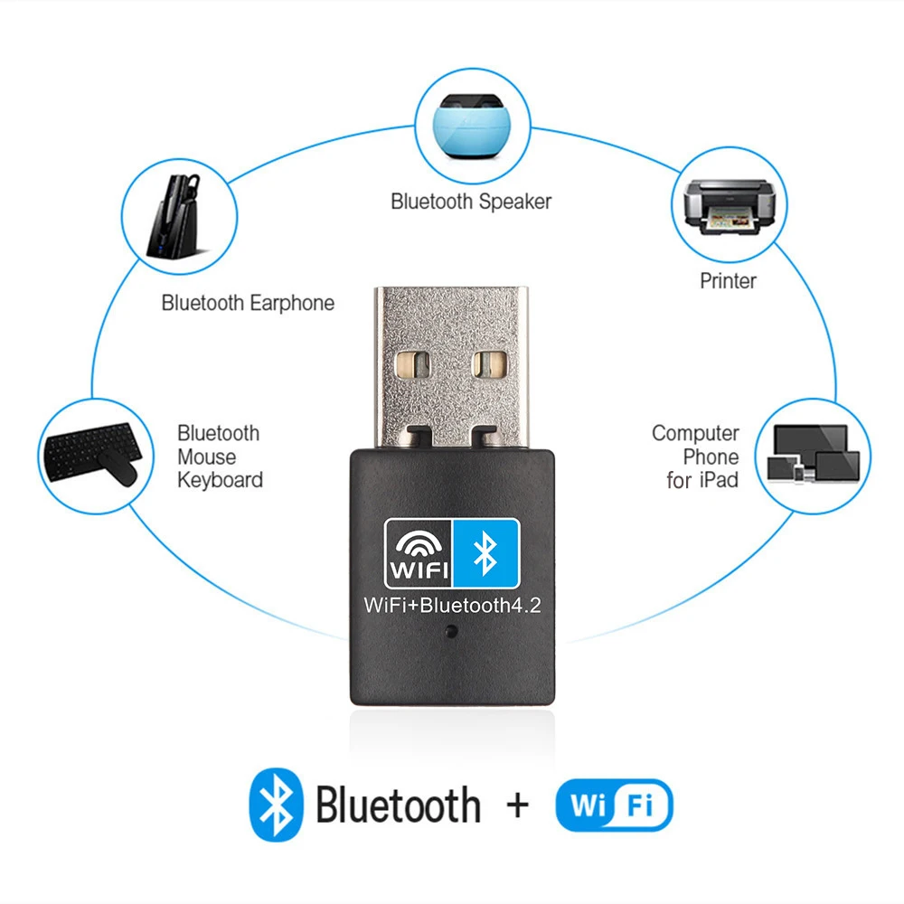 Adattatore Wifi 150Mbps Ricevitore Wifi Wireless Usb 2.0 Wireless Per Laptop Desktop Bluetooth-Compatible4.2 Scheda Di Rete Dongle Wifi