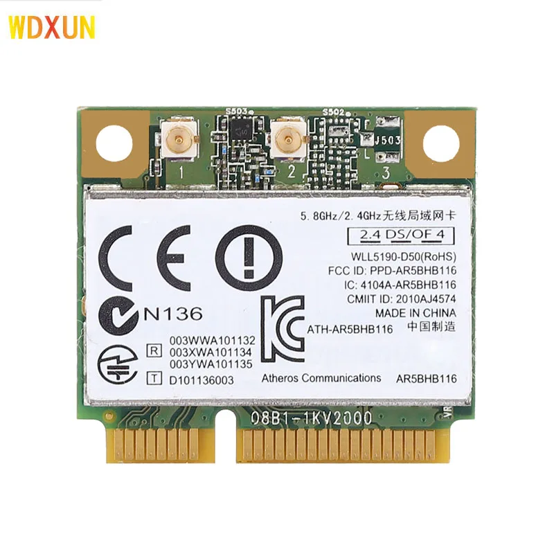 Atheros Ar9382 Half Half Mini Pci Express Wireles Wlan Wifi Card 2.4G Pci-E Wifi Network Card Per Win 7/8/8/10/Linux