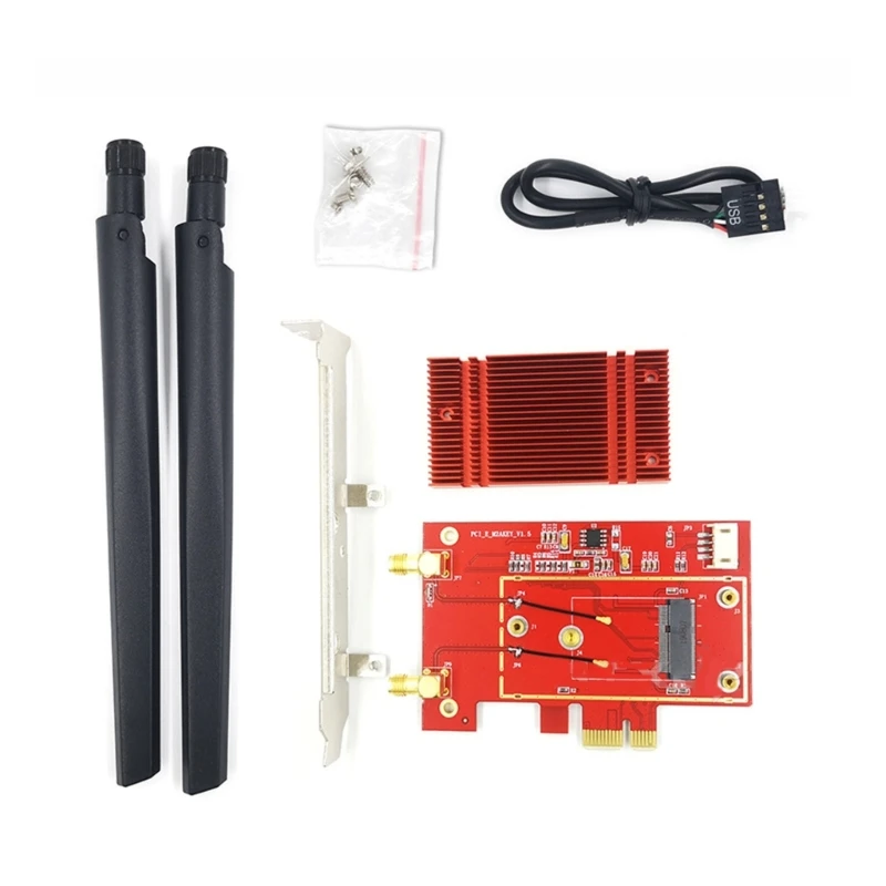 M2 Wireless Card Ngff- To Pcie Pci-E 1X Slot Converter Wifi + Adattatore Compatibile Bluetooth Per Ax210 9260Ac Ax200