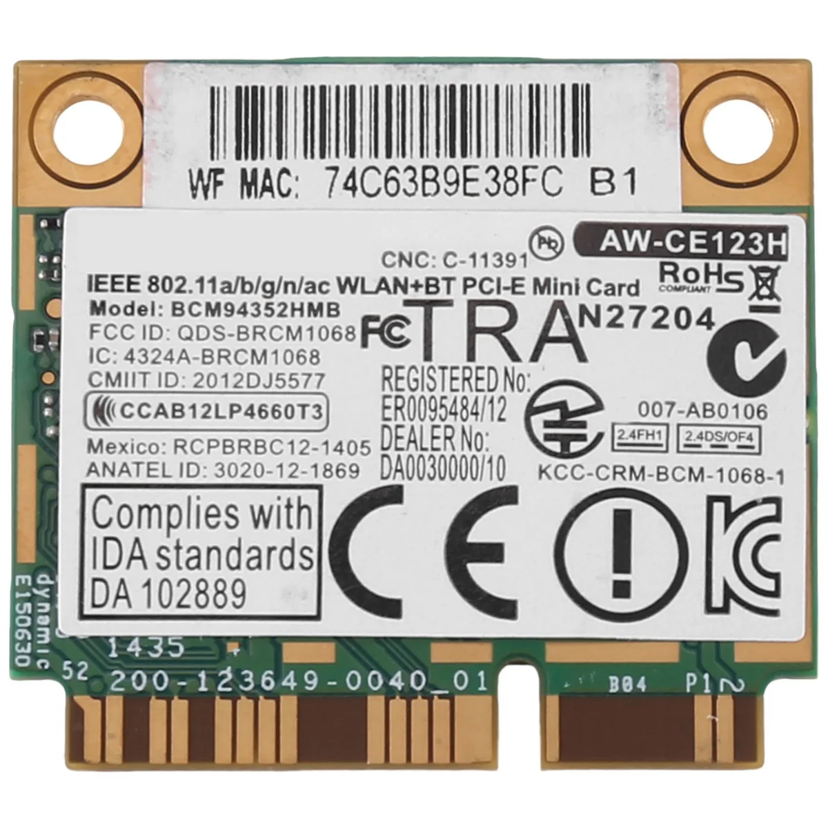 Per Azurewave Muslimwifi Card Mini Pcie 802.11Ac 867Mhz Wireless Wifi Wlan Bluetooth Card