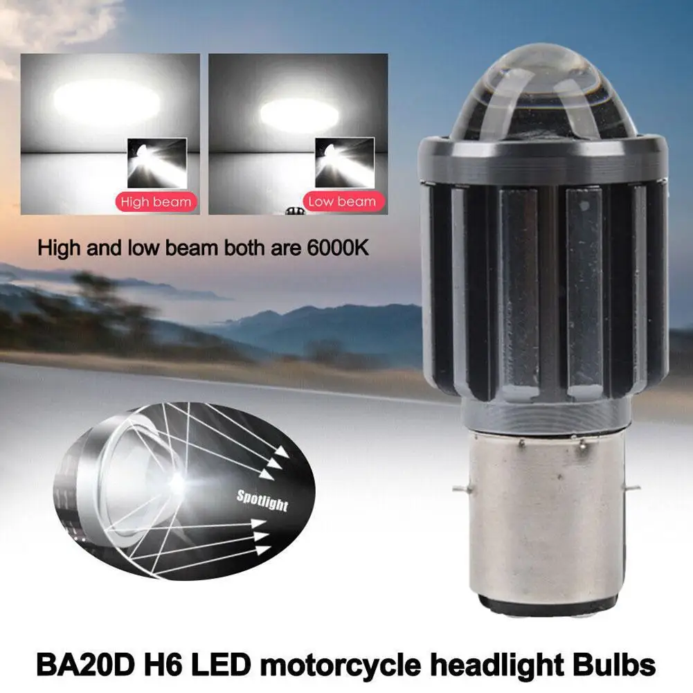 Lampadina Per Faro Moto Super Bright Ba20D/H4 Led Super White/Yellow Beam Bike Bright Lamp 12V Faro Fendinebbia Alta/Bassa W1U7