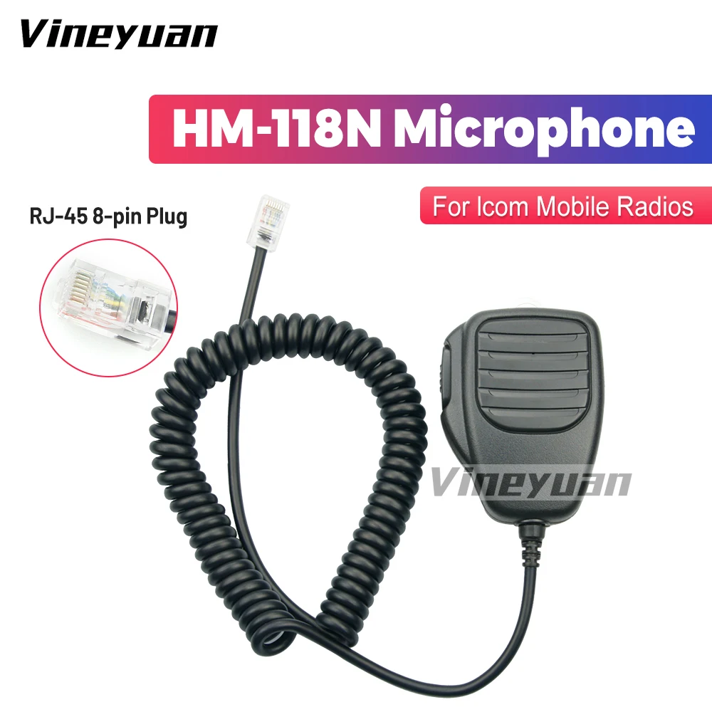 Hm-118N Microfono A 8Pin Per Icom Ic-706 Id-800H Ic-F121 Ic-2720H Ic-2725E Ic-2100H Ic-2800H 2200H Ic-V8000 Ic-F621Tr Radio Spea