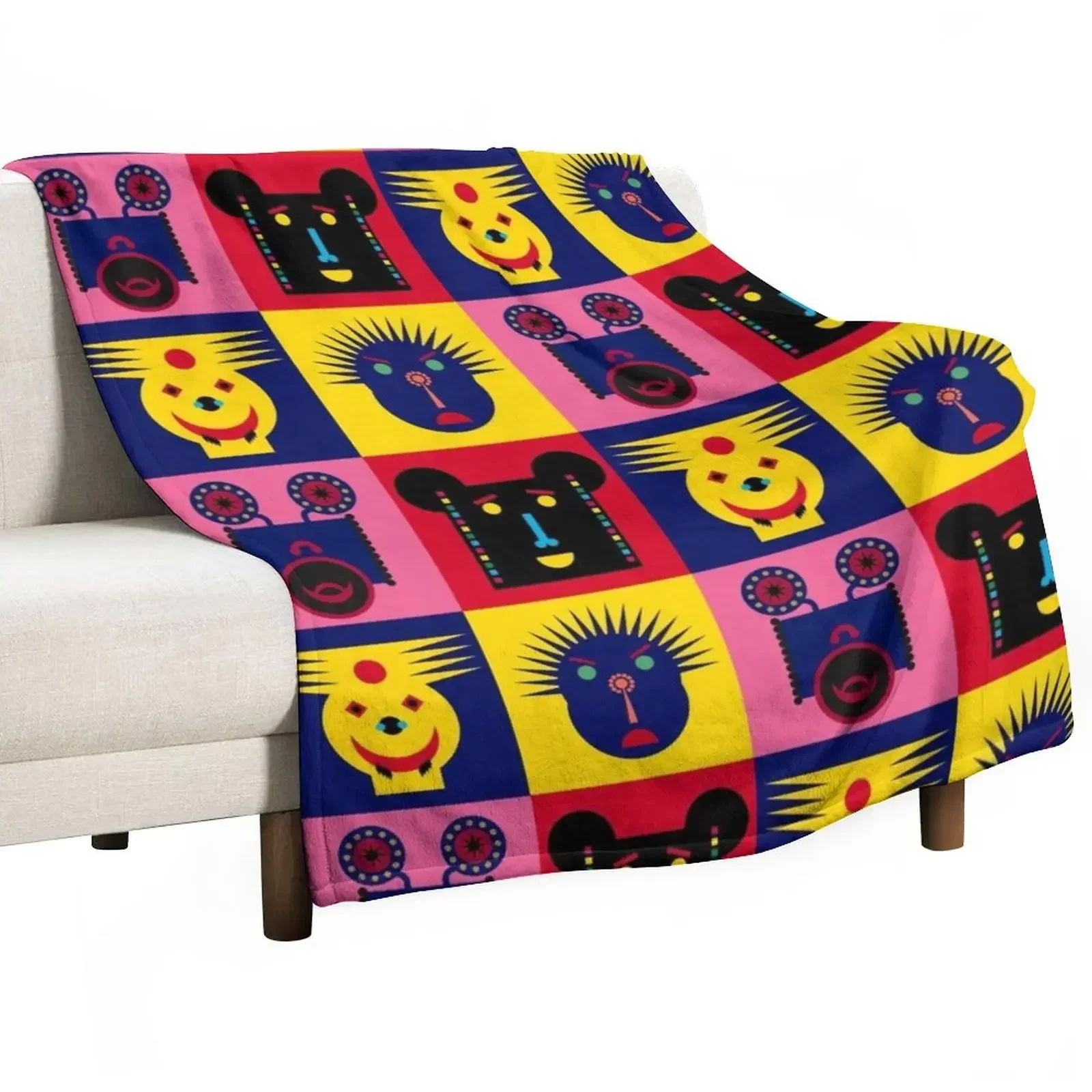 New Happy Town Faces 1 Tiro Coperta Letto Divano Letto Alla Moda Coperte