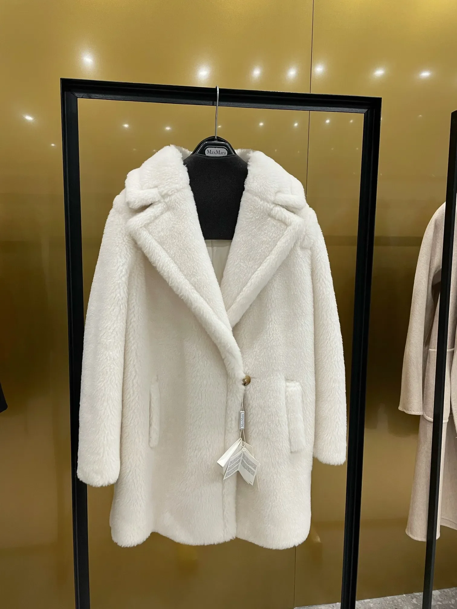 Max Short Teddy Coat 62% Alpaca 26% Lana 12% Cappotto Di Seta Cappotto Invernale Da Donna Addensato