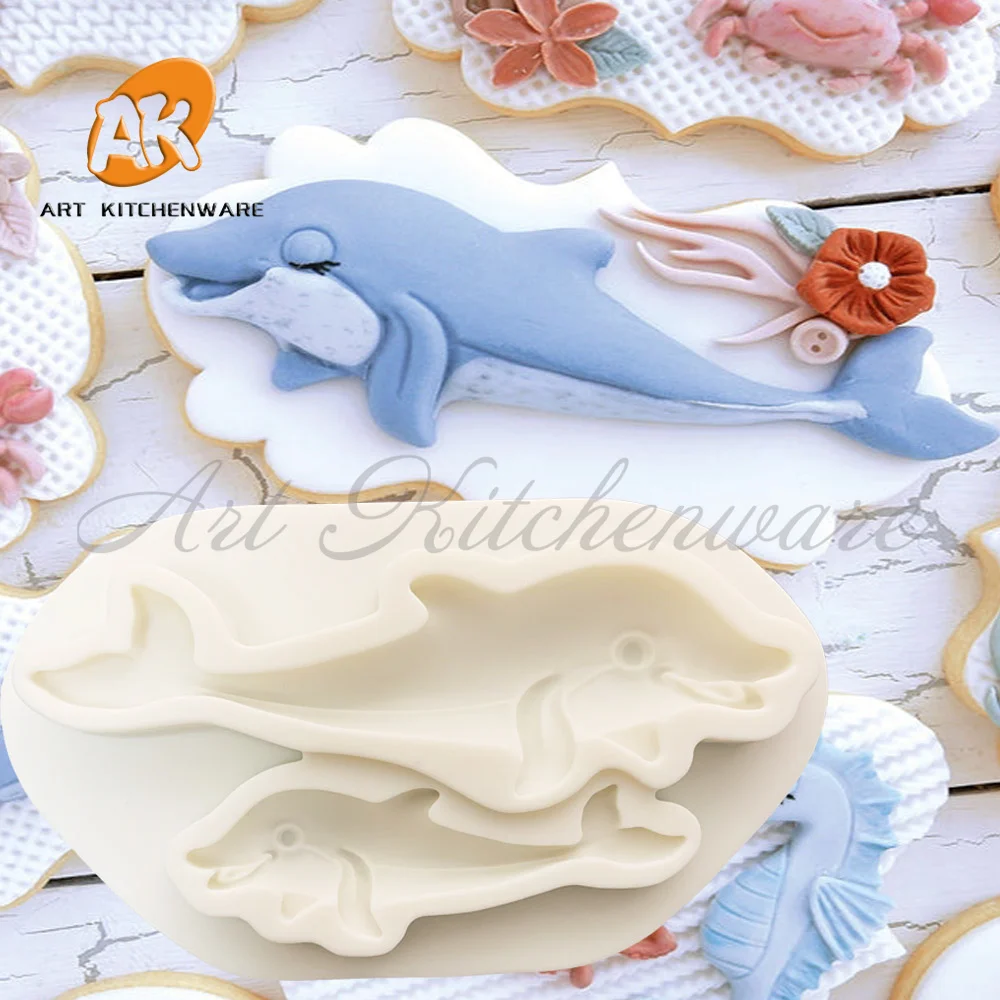Delfino Fondente Stampo In Silicone Stampi Per Torta Di Squalo Strumenti Per La Decorazione Di Torte Fai Da Te Stampi Per Caramelle Stampi Per Caramel