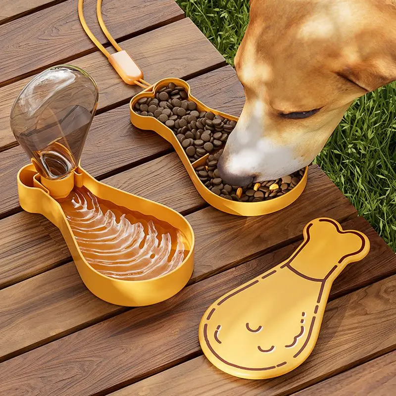 2 In 1 Pet Dog Water Bottle Feeder Bowl Portable Outdoor Pieghevole Food Cup Animali Domestici Ciotola Da Viaggio Per Cuccioli Di Piccola Taglia Cani 