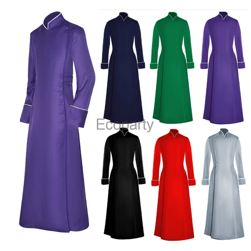 New Medievale Vintage Sacerdote Uniforme Robe Uomo Steampunk Chiesa Sacerdote Trench Jacket Rinascimentale Pastore Monaco Robe Costumi Del Clero