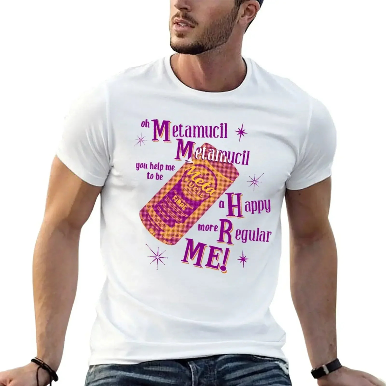 Metamucil Jingle Vintage T-Shirt Abbigliamento Estetico Hippie Vestiti T-Shirt Per Uomo