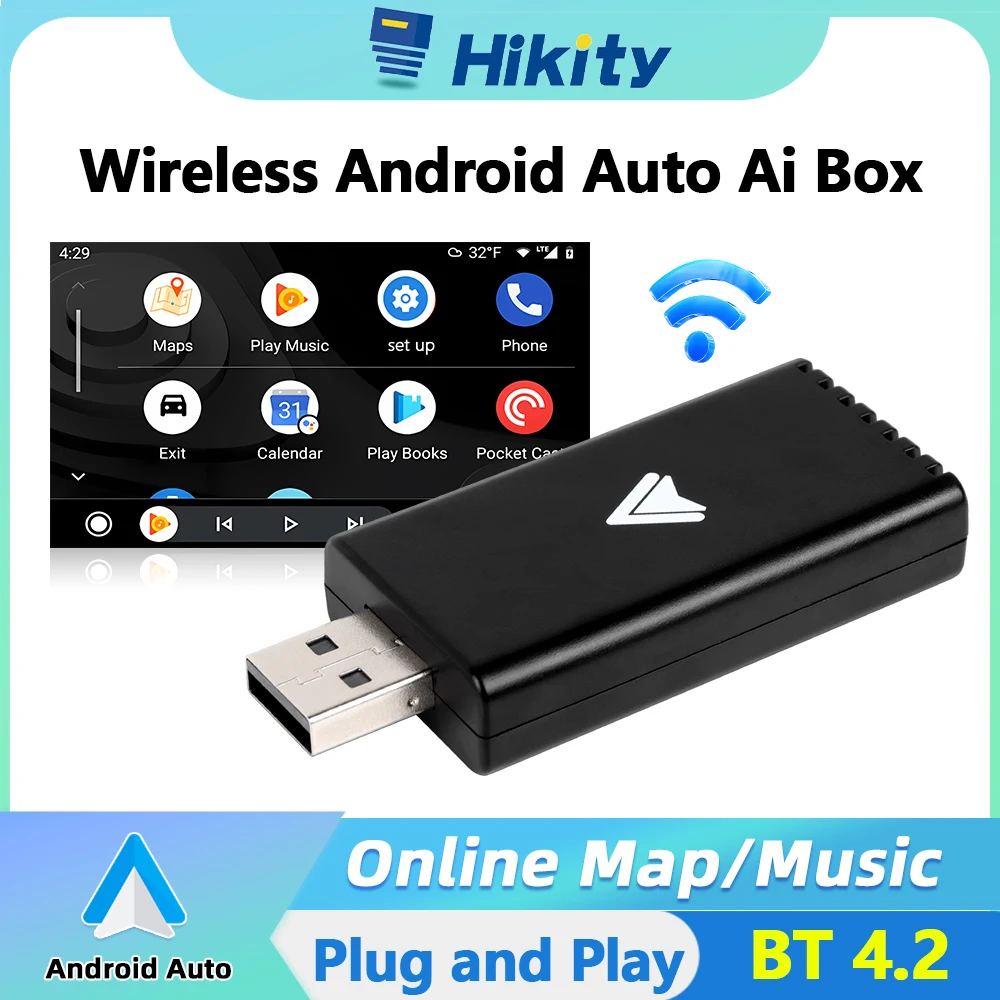 Hikity Android Auto Ai Box Wireless Android Auto Car Play Streaming Box Per Volkswagen Audi Toyota Honda Smart Car Radio