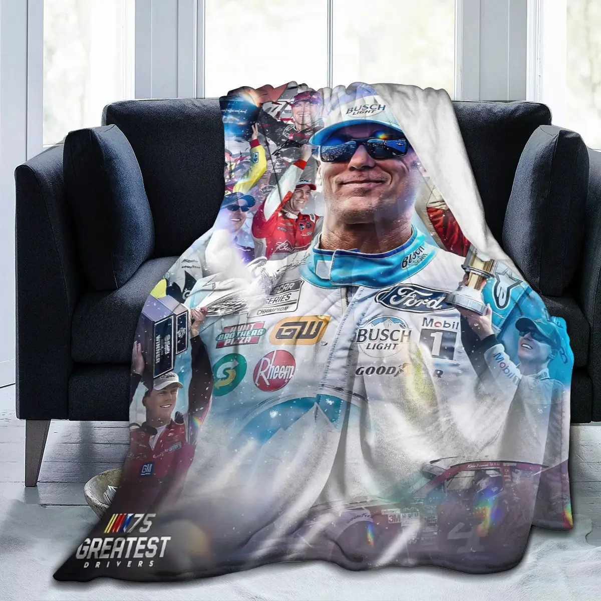 Kevin Harvick 4 Coperta In Pile Per Tutte Le Stagioni Coperta In Flanella Ultra Morbida Stampata Digitale Premium Fluffy Fleece In Microfibra