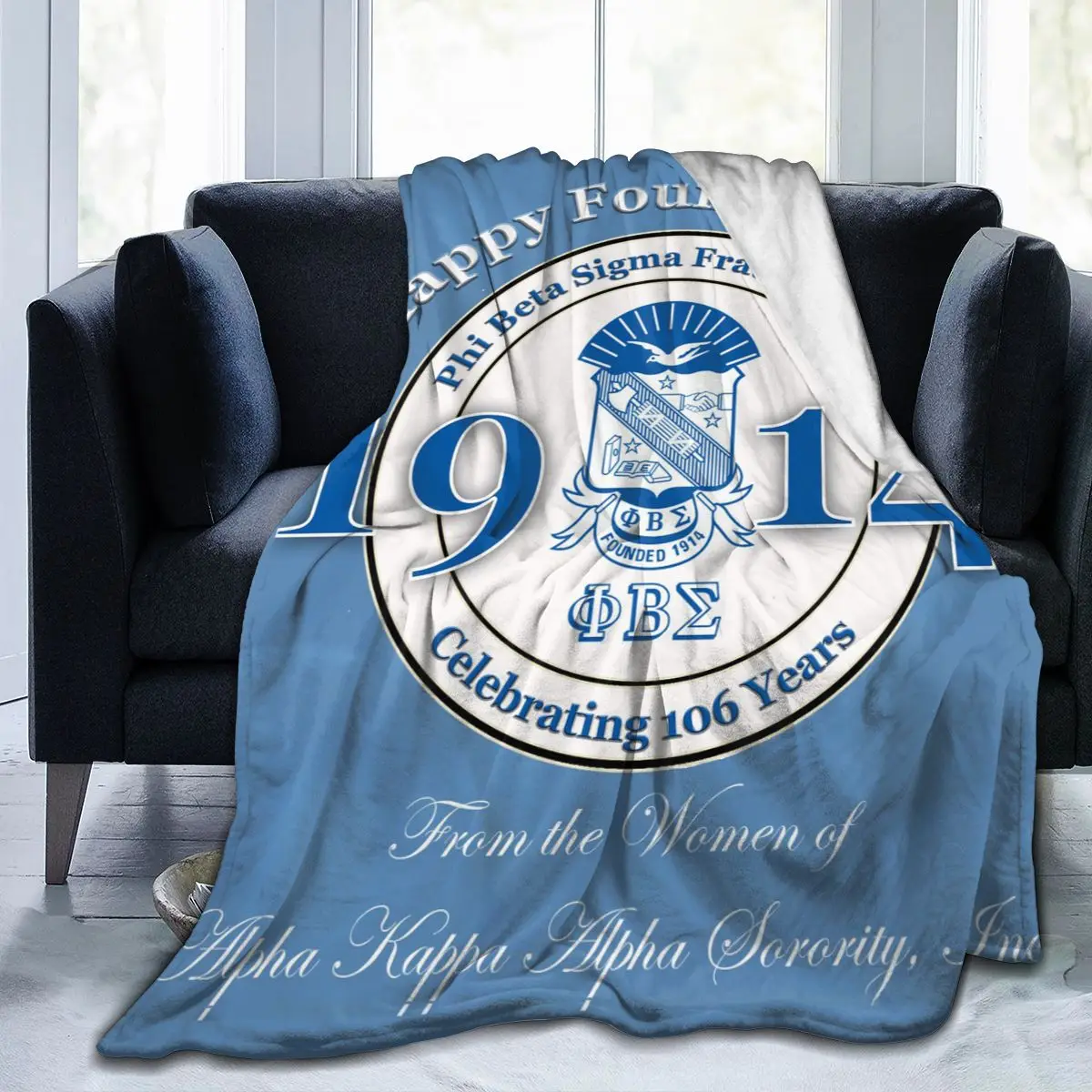 Phi Beta Sigma Pbs Fraternità Coperta In Pile Per Tutte Le Stagioni Coperta In Flanella Ultra Morbida Stampata Digitale Premium Fluffy Fleece