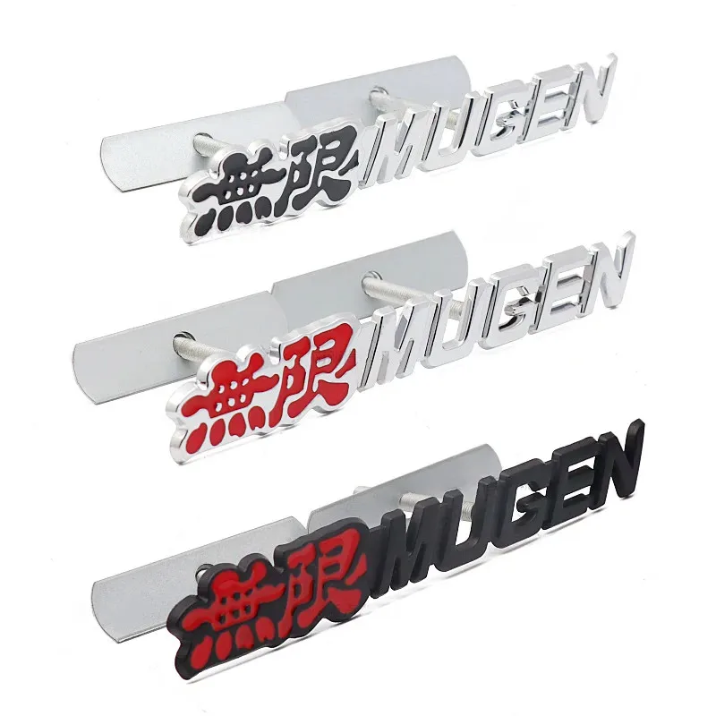 3D Metal Logo Mugen Emblem Letters Car Front Grill Badge Per Honda Civic Fn2 Accord Crx Crz Ep3 Jazz Mugen Sticker Accessori
