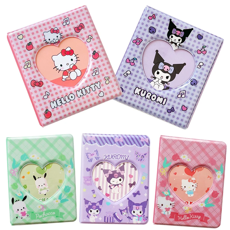 18 Stili Sanirios 2 Grid Photo Album Kawaii Hello Kitty Kuromi Melody Photocard Holder Kpop Idol Cards Collect Book Mini Album