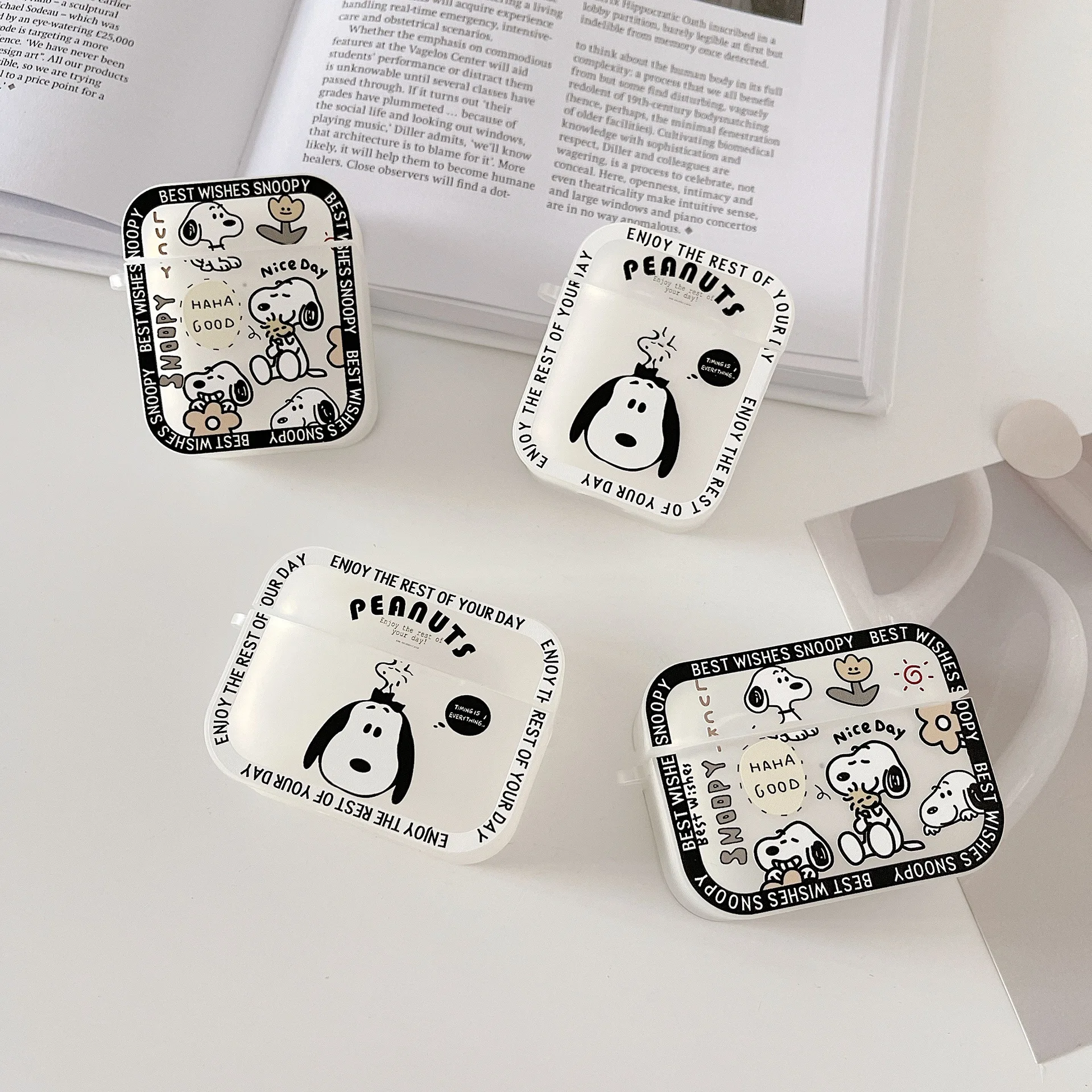 Snoopyed Adatto Per Cartoon Airpods3 Generation Cover Protettiva 1/2 Cute Iphone Pro Bluetooth Headset Box Cover Anti-Caduta