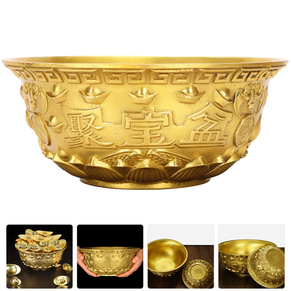 Decorazioni Per La Tavola Cornucopia Bowl Treasure Basin Decoration Gold Brass Fortune Office