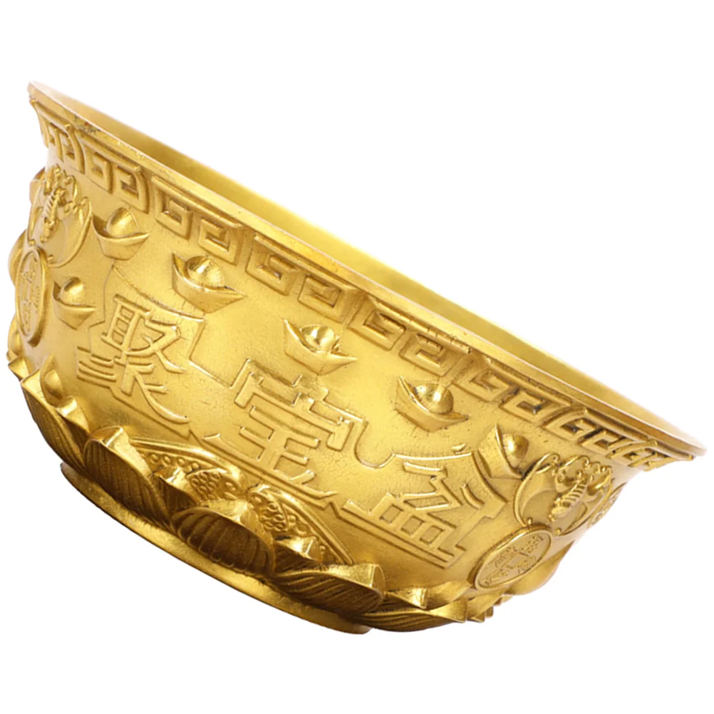 Cornucopia Bowl Chinese Fortune Basin Table Decor Posacenere Ottone Oro Office Desktop Decoration