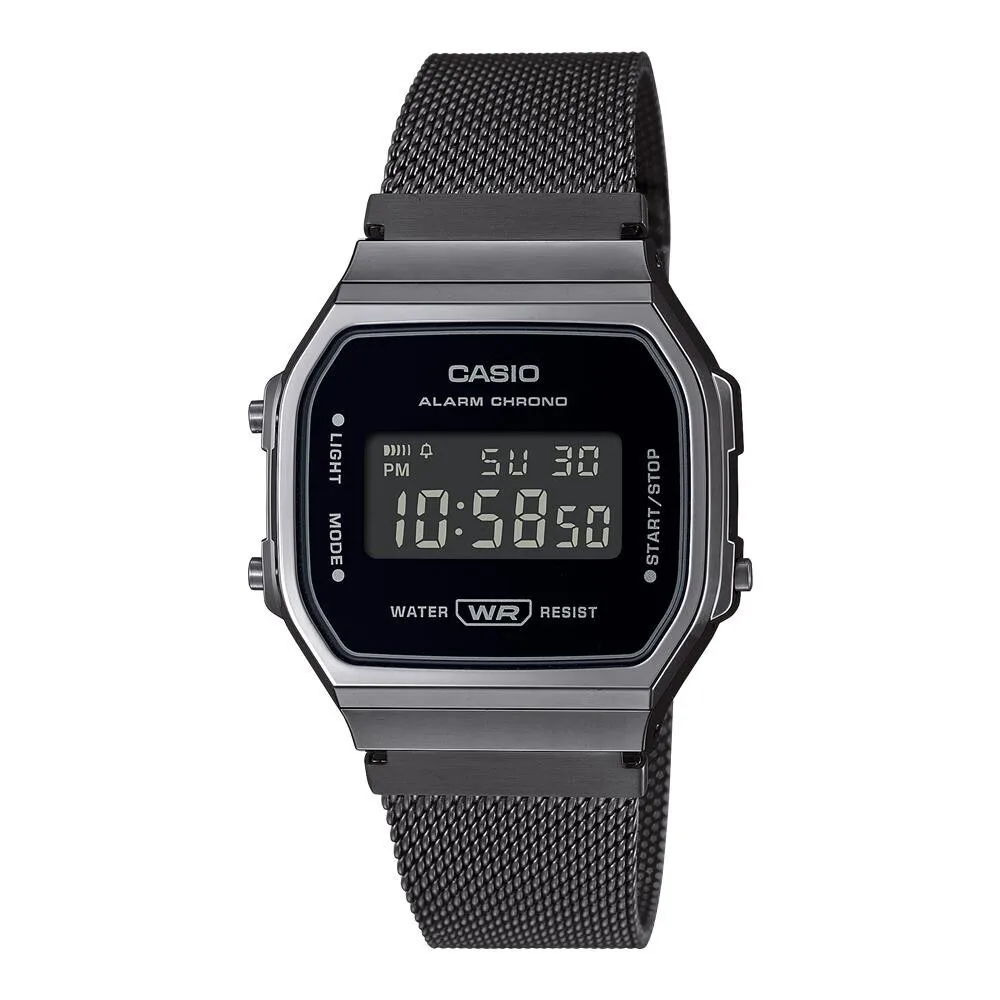 Casio Collection Vintage Iconic A168Wemb-1B Gun Metal Orologio Con Cinturino In Acciaio Inossidabile
