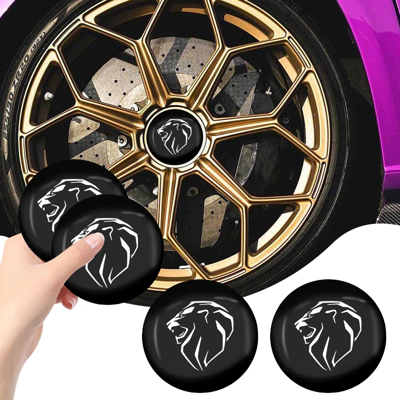 4Pcs 56Mm Car Wheel Center Hub Cap Badge Emblem Decal Wheel Sticker Per Peugeot 308 307 206 208 207 3008 106 Accessori Auto