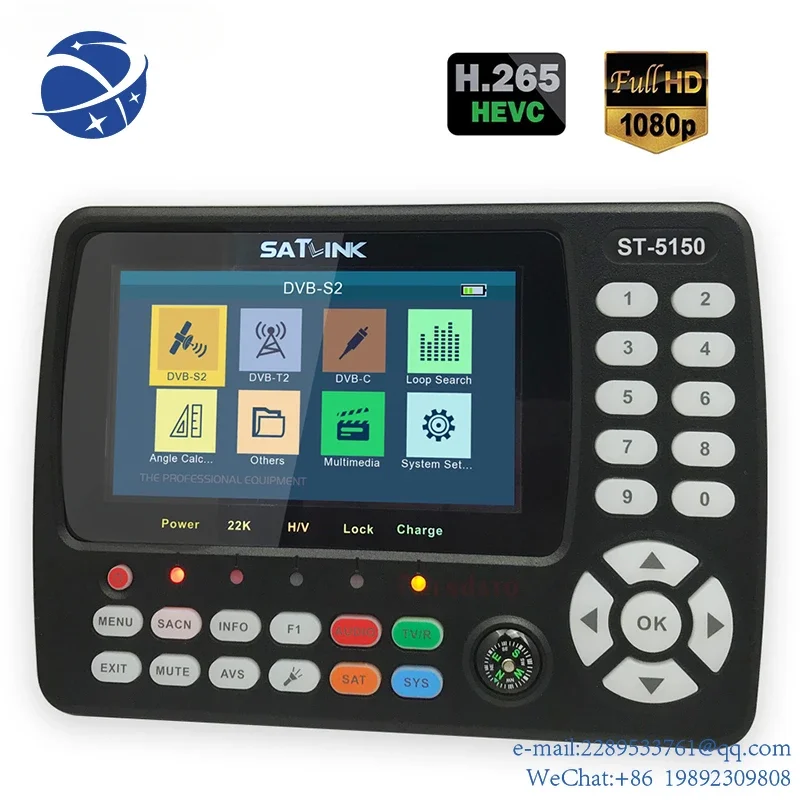 Yyhc Satlink St-5150 Dvb-S2/T2/C Combo Satfinder Misuratore Di Segnale Satellitare H.265 Hevc Mpeg-4 Qpsk 8Psk 16Apsk Sat Finder Rec