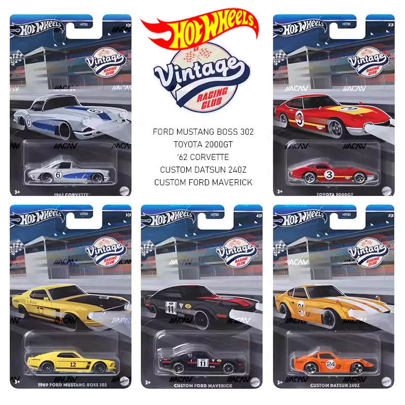 Original Hot Wheels Car Vintage Racing Club Boys Toys 1/64 Diecast Corvette Ford Maverick Mustang Custom Datsun 240Z Toyota Gift