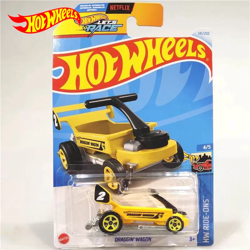 2024G Original Hot Wheels Car Draggin Wagon Toy For Boy 1/64 Diecast Metal Voiture Model Juguetes Carro Brinquedos Regalo Di Compleanno