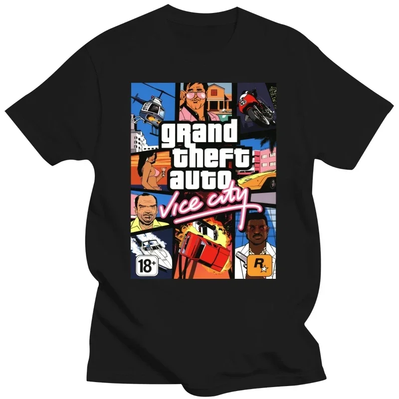 Dropshipping Grand Theft Auto Vice City Gta Game S Men S Big Tall Pure Cotton Girocollo Tee Shirts