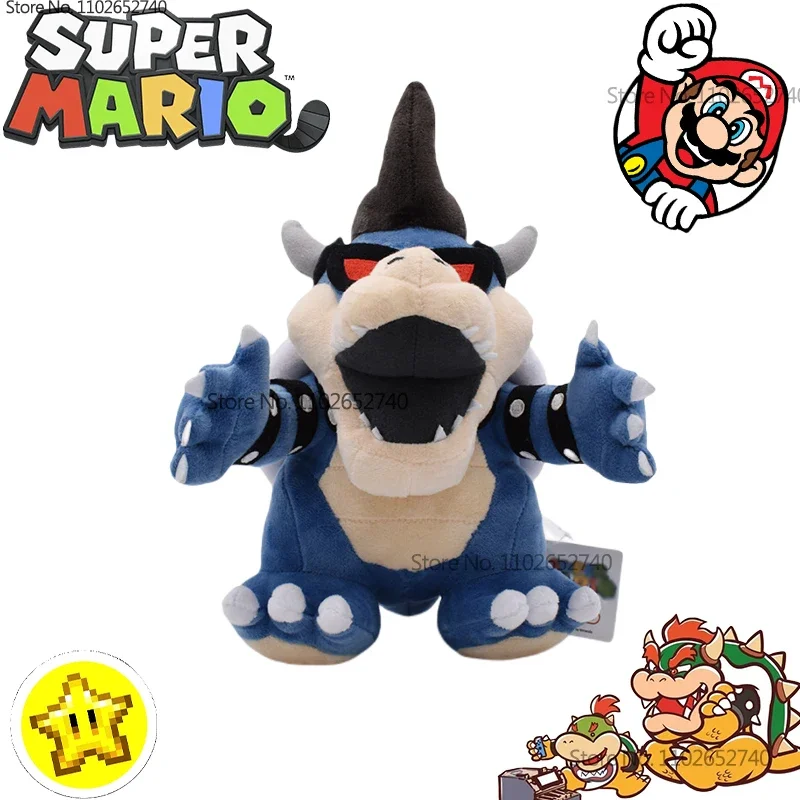 New Super Mario Blue Dark Lord Bowser Fire Dragon Soft Plush Farcito Doll Toy Game Periferiche Room Decoration Kids Birthday Gift