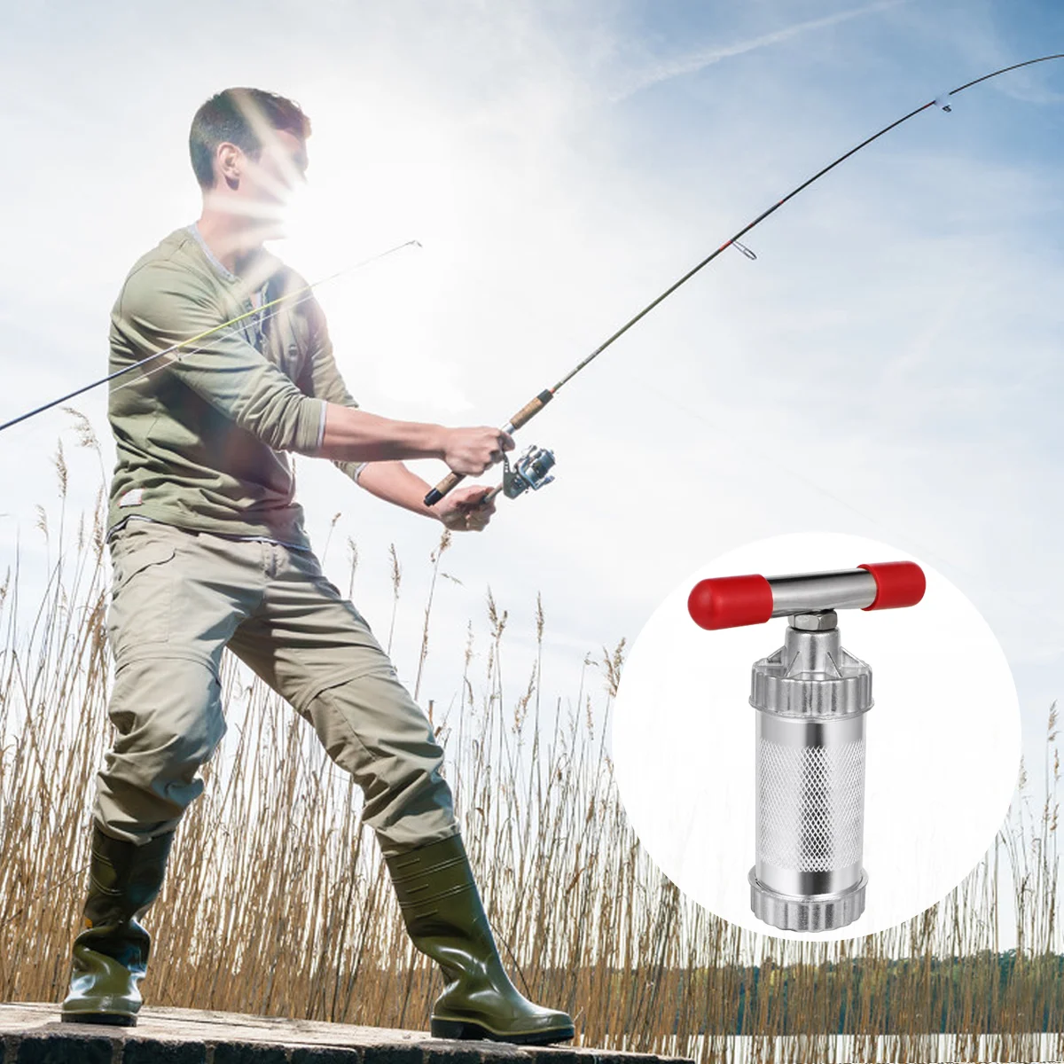 Iniettore Plastisol In Alluminio Iniettore Esca Da Pesca Per Esche Da Pesca Forme Affronta Argento 15X105