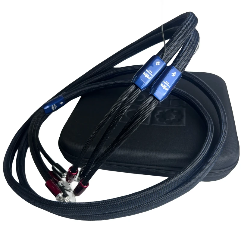 Una Coppia Di Cavi Per Altoparlanti Thunderbird Zero Full-Range E Versione Bass Con Spina A Banana O Vanga Argento Per Amplificatore Hifi