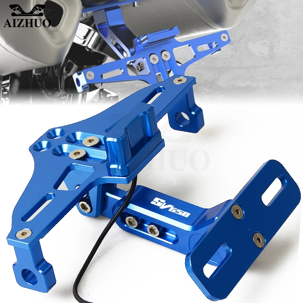 Moto Regolabile Numero License Plate Frame Supporto Della Staffa Per Suzuki Sv650 Sv 650 2016 2017 2018