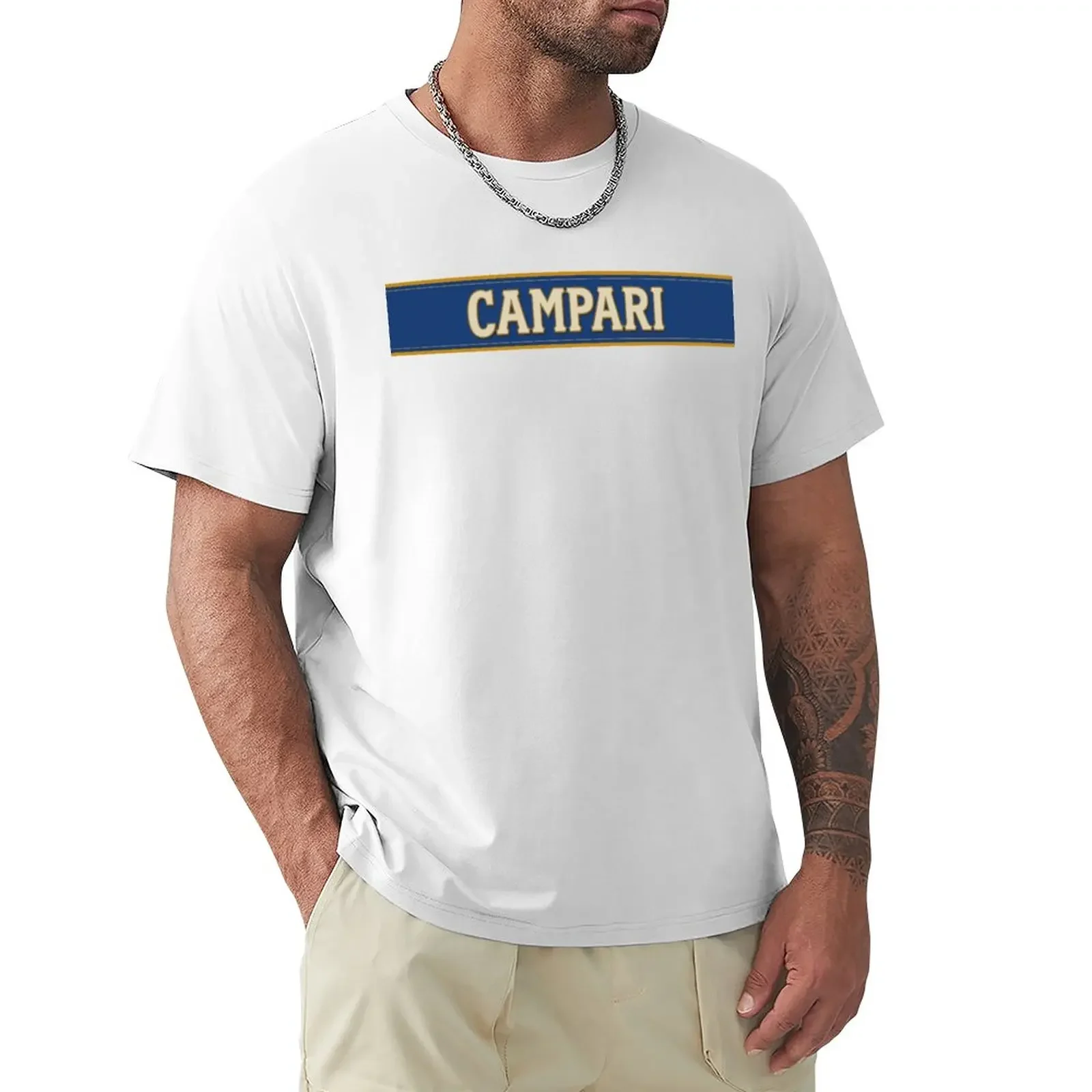 Campari Monogram Design Tipo 1 T-Shirt Moda Coreana Abbigliamento Vintage Mens Graphic T-Shirt Pack