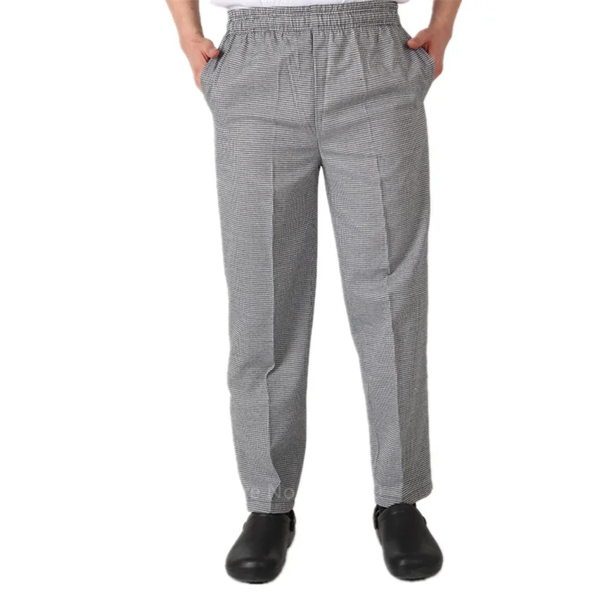 Servizio Mens Restaurant Bottoms Food For Adult Pants Stripe Chef Uniform Work Pantaloni Larghi Kitchen Wear Cook