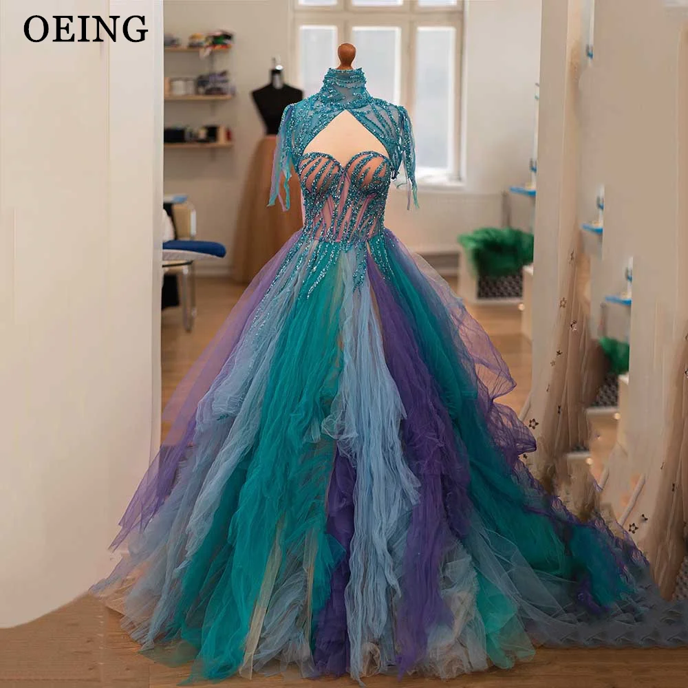 Oeing Pastrol A-Line Prom Dress Sexy Sweetheart Fairy Tulle Party Gowns Sparkly Event Dress Colorful Vestidos De Festa Photo